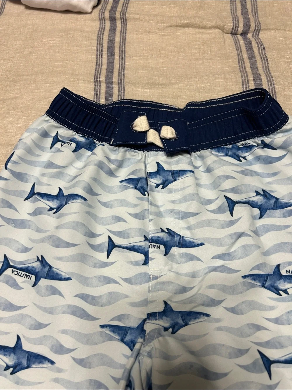 Nautica White & Blue Shark Tank Top and Shorts Pajama Set